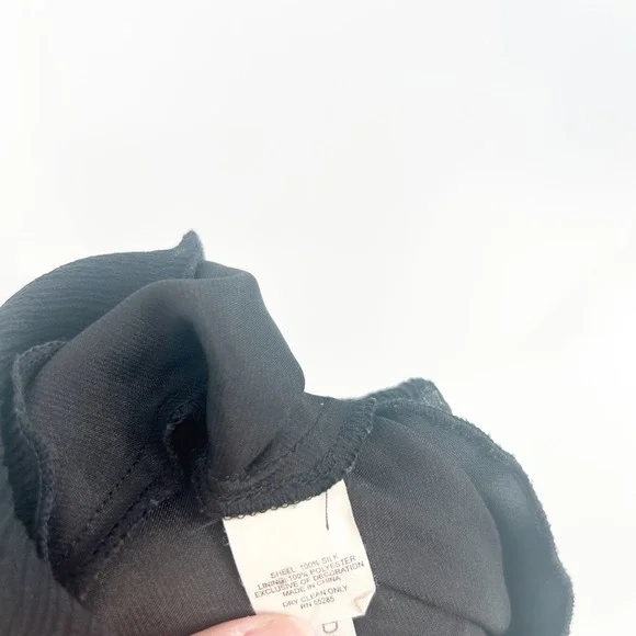 Express Womens Black Silk Beaded Halter Y2K Glam Cocktail Babydoll Top Size 4 - Picture 7 of 8